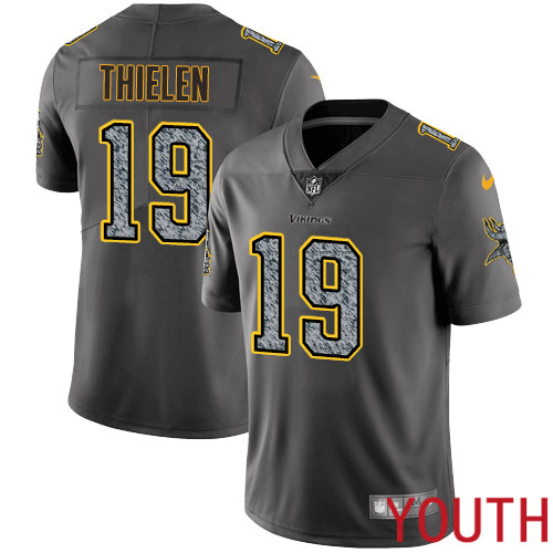 Minnesota Vikings #19 Limited Adam Thielen Gray Static Nike NFL Youth Jersey Vapor Untouchable